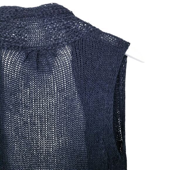 ANGEL Apparel Open Knit Sleeveless Longline Black Cardigan Size M - Picture 9 of 9